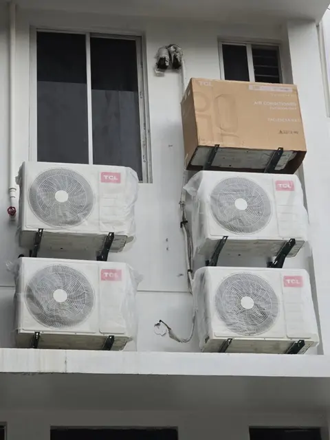 Air-conditioning installation detail at the FiberHome office in Iloilo City